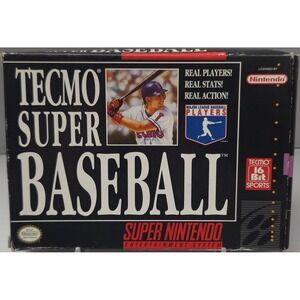Tecmo Super Baseball SNES CIB - Tested - Unfilled Registration Card/ Rare Poster